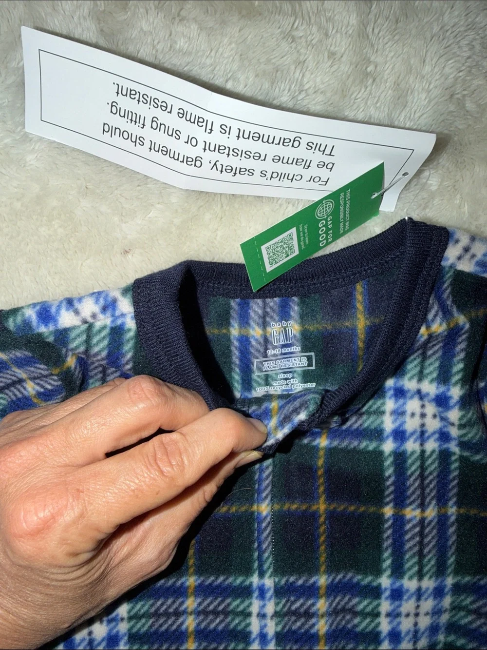 GAP Baby Cozy Fleece One Piece Pajamas